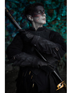 Shadow Warrior suède leren armbanden, zwart