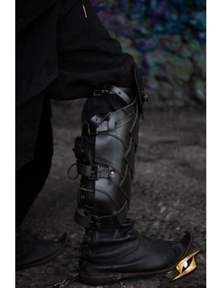 Shadow Warriors lædergreves, sort