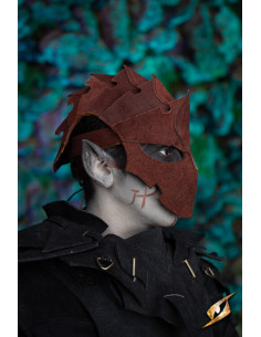 Attentätermaske aus Wildleder, braun 2