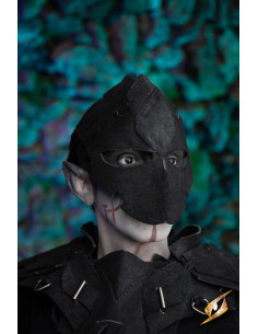 Assassinenmaske aus Wildleder, schwarz