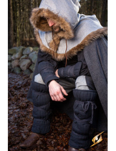 Gewatteerde kanen- en armbandenset, zwart