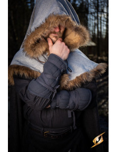 Gewatteerde kanen- en armbandenset, zwart 2