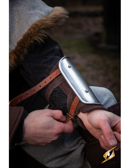 Sæt med polstret greves og armbånd, brun