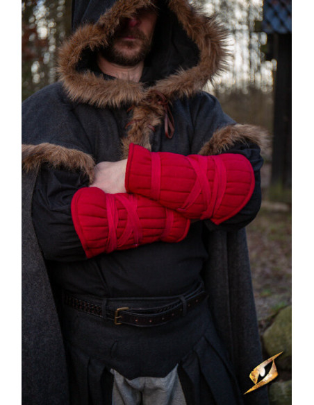 Gewatteerde kanen- en armbandenset, rood