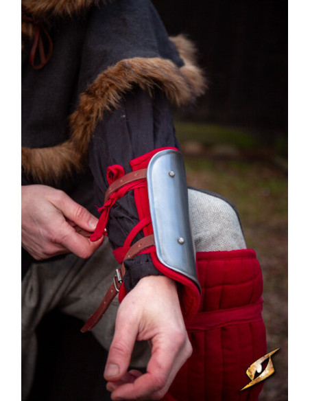 Gewatteerde kanen- en armbandenset, rood