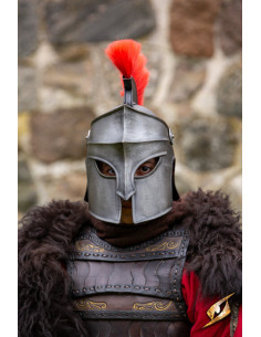 Korinthischer Helm mit Federbusch, dunkle Lackierung 2