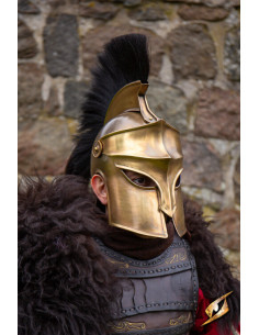 Korinthischer Helm mit Federbusch, Goldfinish 2