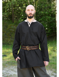 Túnica medieval negra manga larga, Gunther