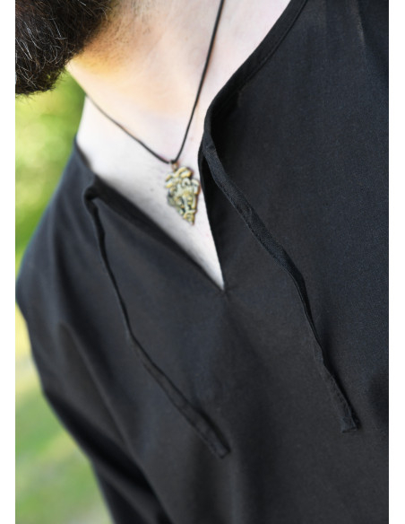 Sort middelalderlig tunika langærmet,...