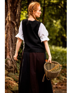 Mittelalterweste aus Franziska-Baumwolle, schwarz 2