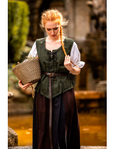 Chaleco medieval mujer modelo Selma, verde