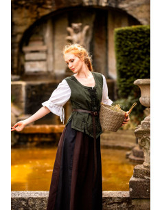 Chaleco medieval mujer modelo Selma, verde 2