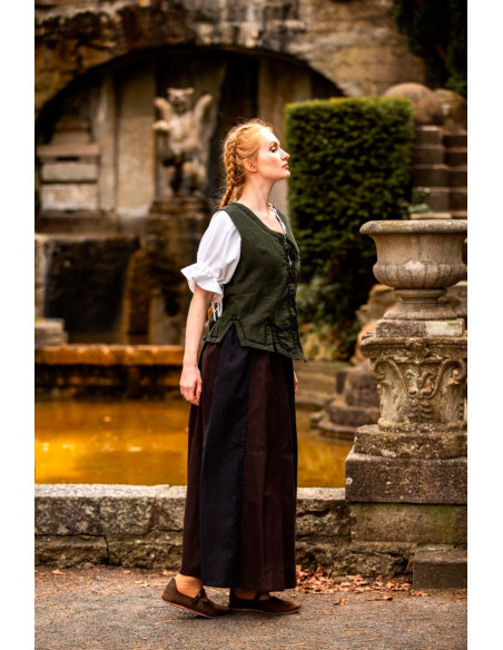 Middelaldervest kvindemodel Selma, grøn