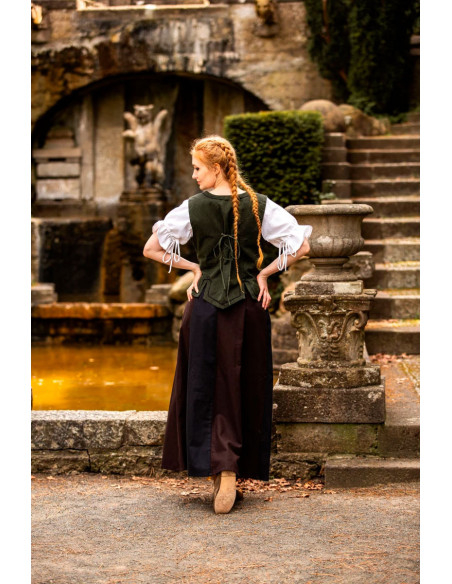 Middelaldervest kvindemodel Selma, grøn