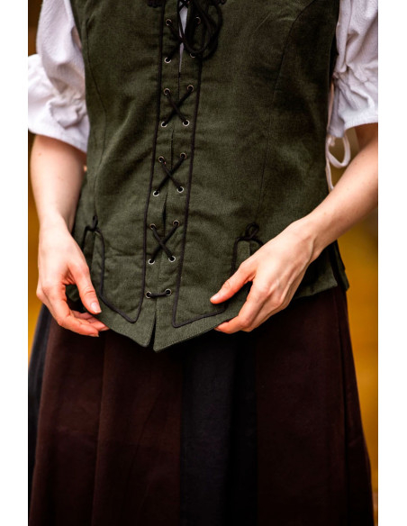 Middeleeuws vest damesmodel Selma, groen