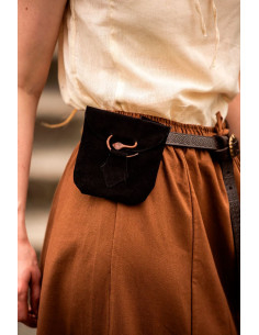 Mittelalterliche Tasche mit Schlangenschnalle, Modell...