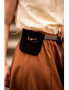 Bolsa medieval hebilla de serpiente modelo Adelie, Negro