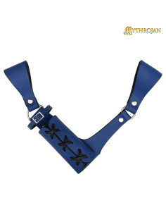 Mittelalterlicher Lederbalg des Abenteurers, blau