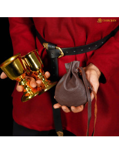 Mittelalterliche Betteltasche aus Leder, LARP 2