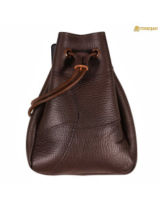 Bolsa medieval de cuerno marrón para cinturón (21,5 cm.)