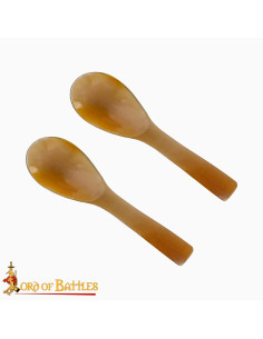 Set van 2 echt hoornen lepels (12,7 cm.)