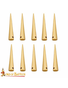 Pack 10 herretes medievales en latón macizo (2,6 cm.)