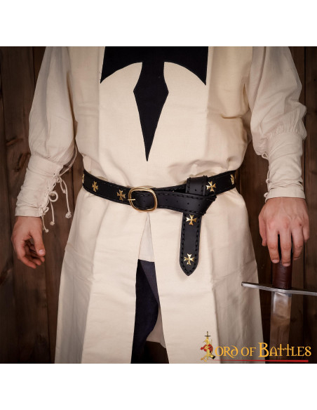 Cinturón medieval en cuero Cruzados,...