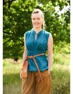 Medieval bluse model Levke i bomuld, blå farve