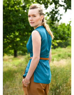 Medieval bluse model Levke i bomuld, blå farve 2