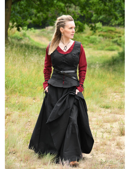 Medieval bluse model Aila i bomuld, rød