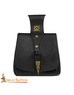 Bolso riñonera Cortesano del Rey en cuero negro