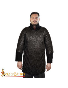 Haubergeon-model maliënkolder van zacht staal, gezwarte...