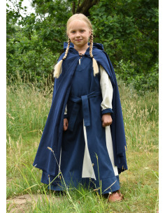 Middelalderkappe model Paul til børn, blå
