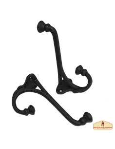 Set mit 2 rustikalen Wandhaken aus Gusseisen (9 cm).