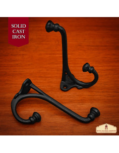 Set mit 2 rustikalen Wandhaken aus Gusseisen (9 cm). 2