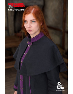 Capa corta Brujo Dungeons and Dragons, negro-morado