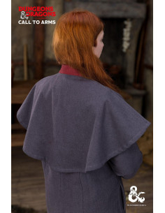 Capa corta Brujo Dungeons and Dragons, gris-rojo 2