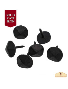 Set van 6 smeedijzeren spijkers zwart afgewerkt (2,5 cm.) 2