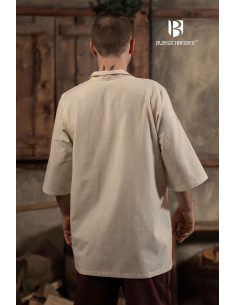 Camisa medieval de verano Aton, blanco natural 2