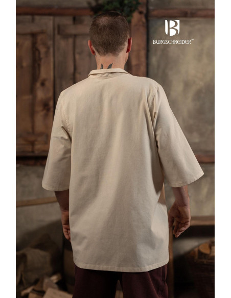 Middeleeuws zomershirt Aton, naturel wit