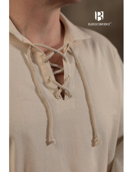 Middeleeuws zomershirt Aton, naturel wit