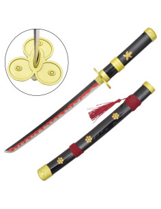 Zoros schwarzes Enma-Miniatur-Katana – einteilig