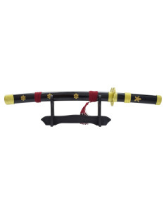 Zoros schwarzes Enma-Miniatur-Katana – einteilig 2