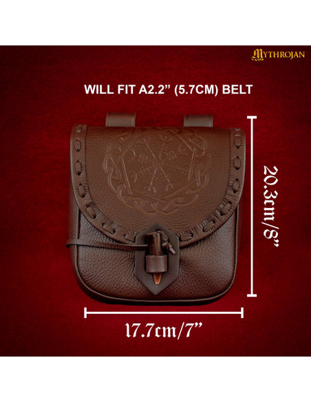 Bolsa nórdica cuero repujad símbolo...