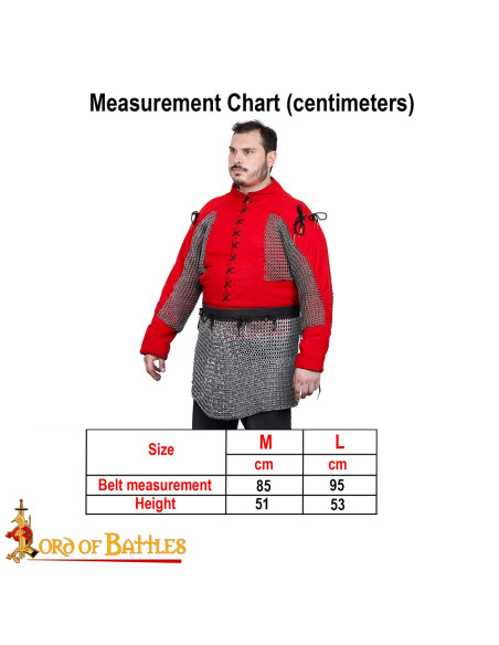 Ringbrynjeskørt i blødt stål nittet i...