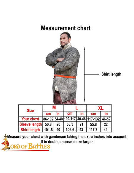 Cota de malla anillas acero dulce...