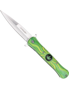 Navaja de bolsillo Marijuana empuñadura ABS (9,5 cm.)