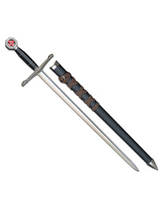 Espada decorativa con vaina modelo Cruz Templaria, negra...