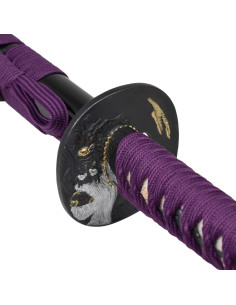 Lila Katana Samurai Damaskus-Muster, 8000 Schichten 2