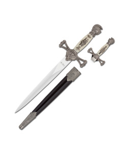 Middelalderlig dekorativ dolk med skede (35 cm.)